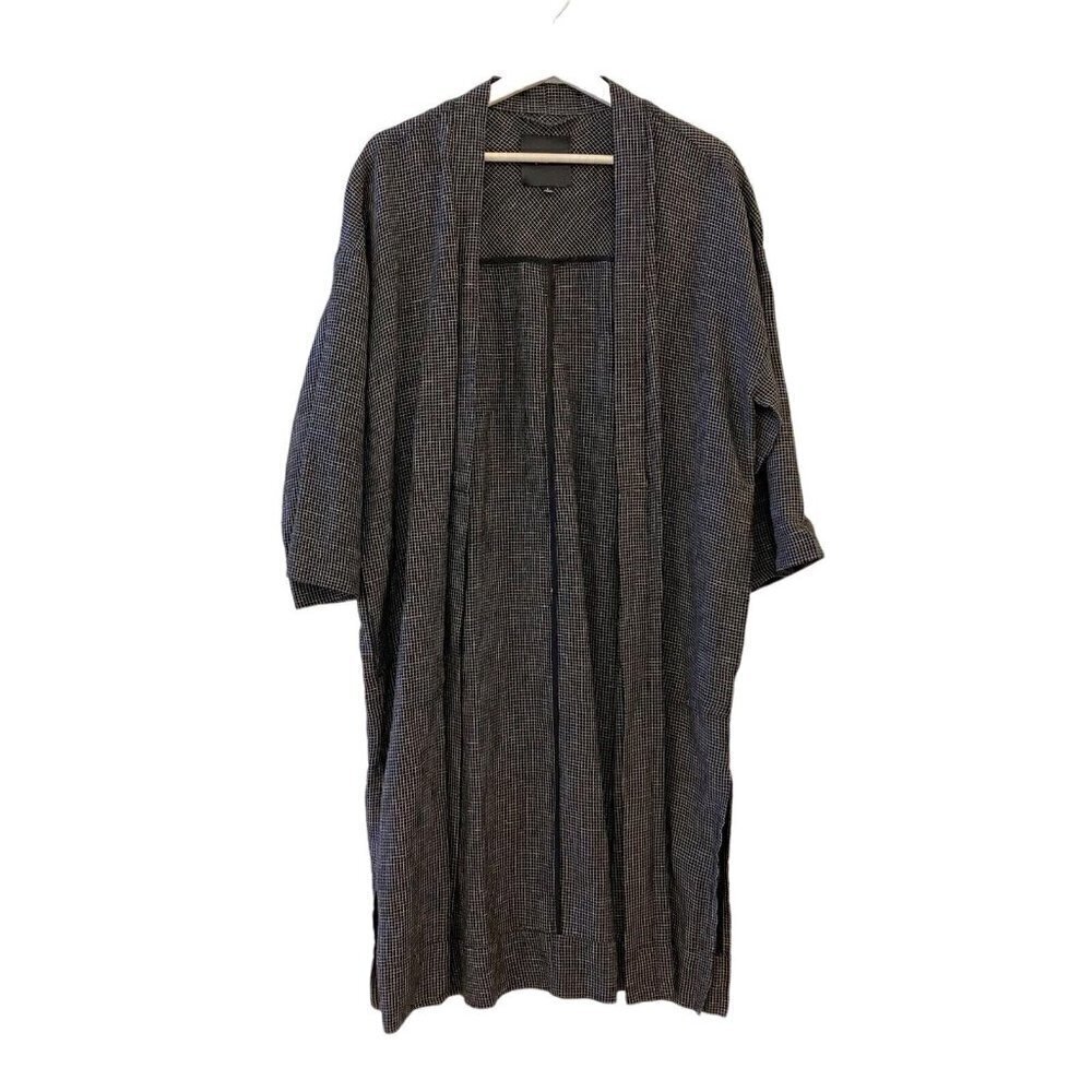 Madewell Long Robe Jacket In Grid Pattern Open Fr… - image 2